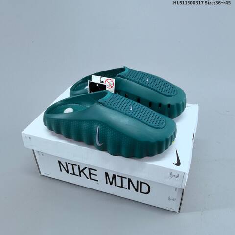 Nike Mind 001 Dark Green Silver White EU 36-45 Slides - Unisex (BS-61284)