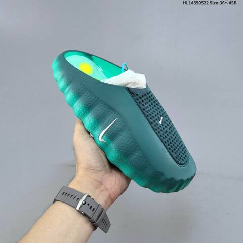 Nike Mind 001 Dark Green Teal Silver Yellow EU 36-45 Slides - Unisex (BS-60214)