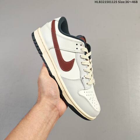 Nike SB Dunk Low Off White Burgundy Dark Navy Cream EU 36-46 Skate Shoe - Unisex (BS-63080)