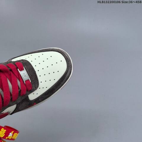 Nike Air Force 1 07 LV8 Dark Brown White Red Gold EU 36-45 Sneaker - Unisex (BS-62180)