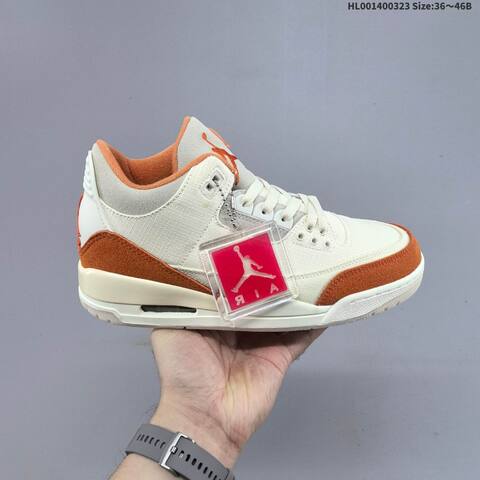 Air Jordan 3 Retro TEX Fossil Starfish AIR JORDAN 3 Aj3 Lifestyle (BS-66463)