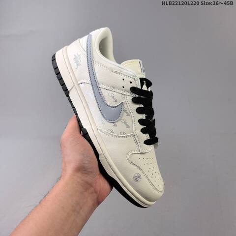 Nike SB Dunk Low Off White Light Grey Black EU 36-45 Skate Shoe - Unisex (BS-62545)
