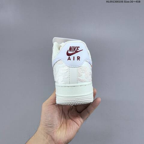 Nike Air Force 1 07 Low Off White White Burgundy Silver EU 36-45 Sneaker - Unisex (BS-62186)