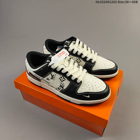 Nike SB Dunk Low Off White Black EU 36-45 Skate Shoe - Unisex (BS-62874)