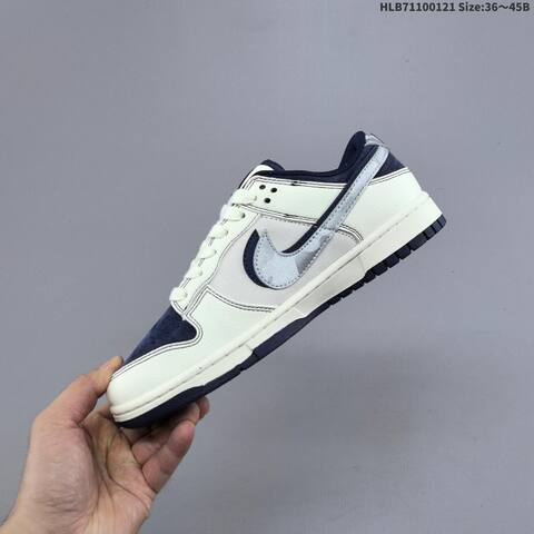 Nike SB Dunk Low White Navy Blue EU 36-45 Skate Shoe - Unisex (BS-61858)