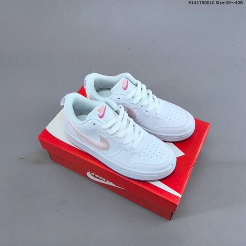 Nike Court Borough Low 2 GS White Black Red EU 36-44 Skate Shoe - Unisex (BS-59890)