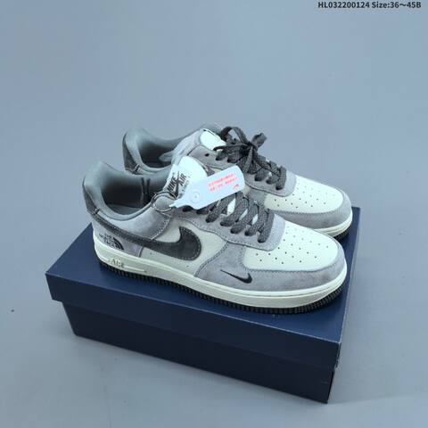 Nike Air Force 1 Low Beige Grey Dark Grey Blue Red EU 36-45 Skate Shoe - Unisex (BS-61777)