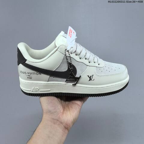 Nike Air Force 1 07 LV8 Black White Yellow Brown EU 36 45 Sneaker EU 36-45 - Unisex (BS-61383)