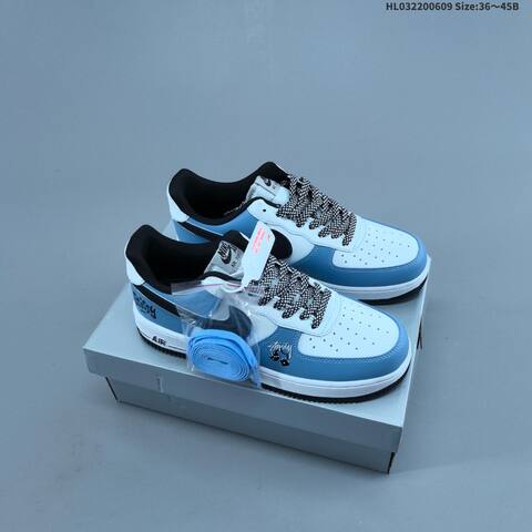 Nike Air Force 1 07 LV8 White Black Blue EU 36-45 Sneaker - Unisex (BS-59942)