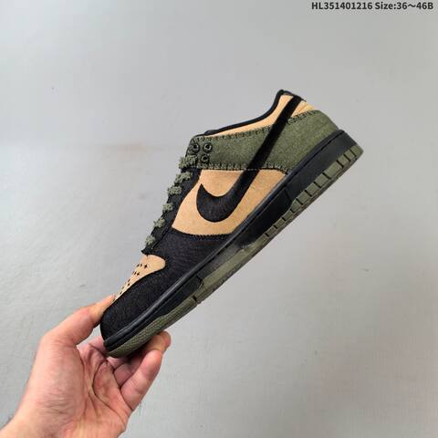 Nike SB Dunk Low White Black Blue Tan Olive EU 36-46 Skate Shoe - Unisex (BS-62643)