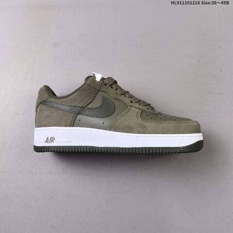 Nike Air Force 1 07 Black Brown Tan Olive Green White EU 36-45 Sneaker - Unisex (BS-62640)