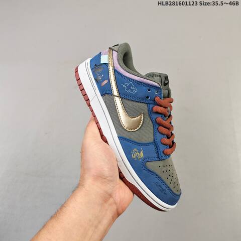 Nike SB Dunk Low Blue Grey Orange Purple Brown EU 35 5-46 Skate Shoe - Unisex (BS-63229)