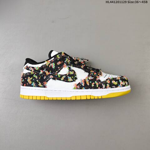 Nike SB Zoom Dunk Low White Black Multicolor Yellow EU 36-45 Skate Shoe - Unisex (BS-62960)