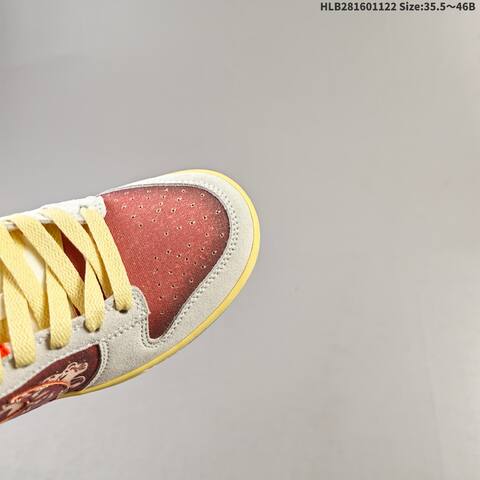 Nike SB Dunk Low Grey Red Pale Yellow Orange EU 35 5-46 Skate Shoe - Unisex (BS-63238)
