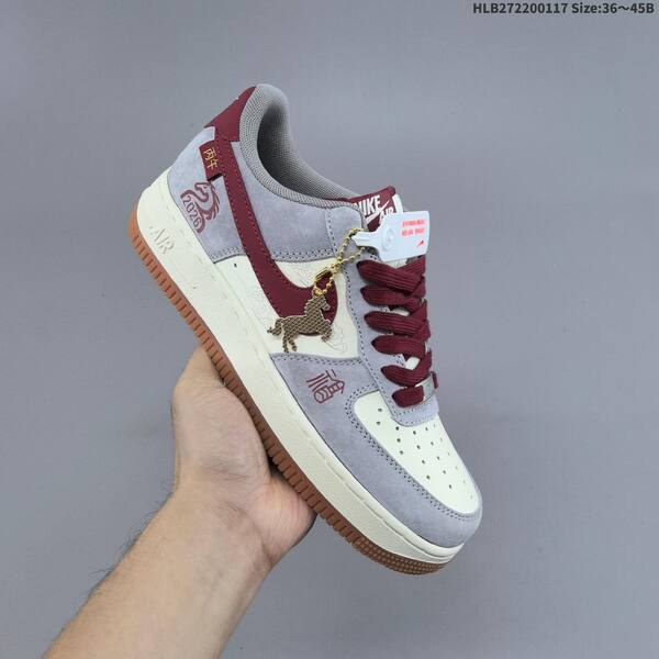 Nike Air Force 1 07 LV8 off white grey burgundy gum EU 36-45 sneaker