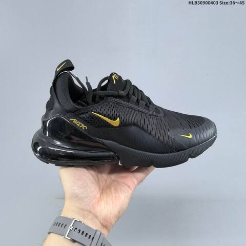Nike Air Max 270 AH8050-005 Black White Gold EU 36-45 Running Shoe - Unisex (BS-60947)