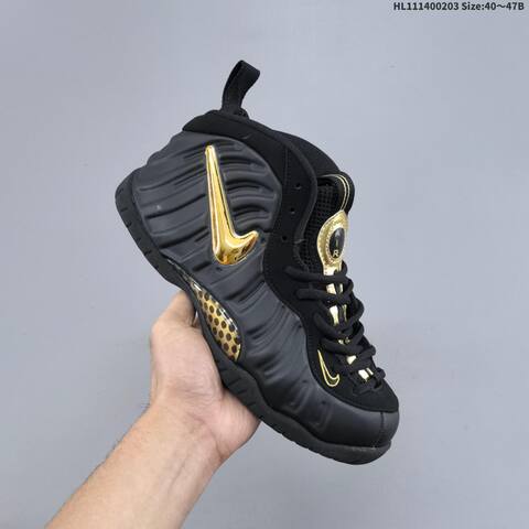 Nike Air Foamposite One Black Metallic Gold EU 40-47 Basketball Shoe - Men's (BS-61564)