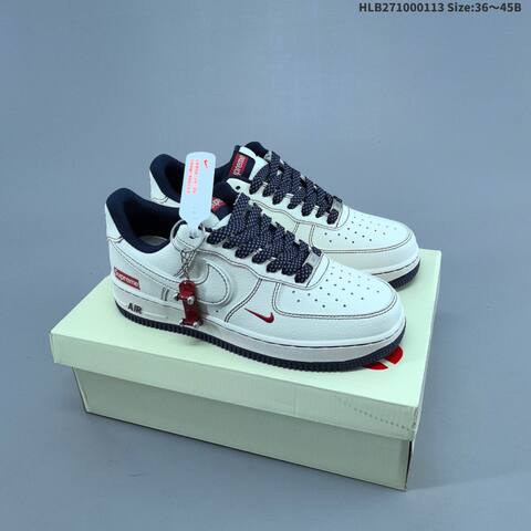 Nike Air Force 1 07 Low White Navy Red Black EU 36-45 Sneaker - Unisex (BS-62017)
