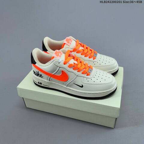 Nike Air Force 1 07 Low Off White Black Orange EU 36-45 Sneaker - Unisex (BS-61596)