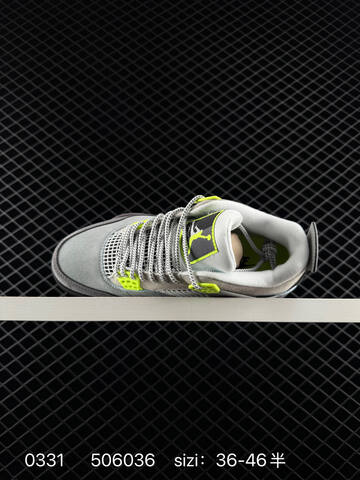 Jordan Air Jordan 4 Retro CT5342-007 Grey Dark Grey Neon Yellow Black EU 36-46 Basketball Shoe - Unisex (BS-79573)