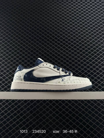 Jordan Travis Scott x Air Jordan 1 Low Louis Vuitton Off White Black Red EU 36-45 Sneaker - Unisex (BS-80525)