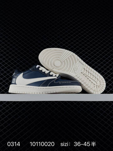 Jordan Air Jordan 1 Low Travis Scott Reverse Mocha Givenchy Custom Navy Blue Sail White EU 36-45 Skate Shoe - Unisex (BS-79659)