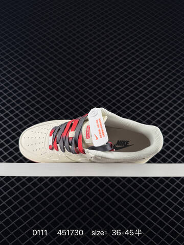 Nike Air Force 1 Off White Dark Grey Red EU 36-45 Sneaker - Unisex (BS-79846)