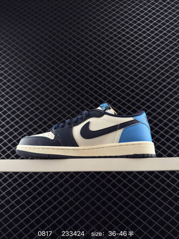 Jordan Air Jordan 1 Low Sail Dark Blue University Blue EU 36-46 Basketball Shoe - Unisex (BS-80895)
