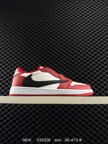 Jordan Air Jordan 1 Low Travis Scott DIY White Red Black EU 36-47 5 Skate Shoe - Unisex (BS-80921)