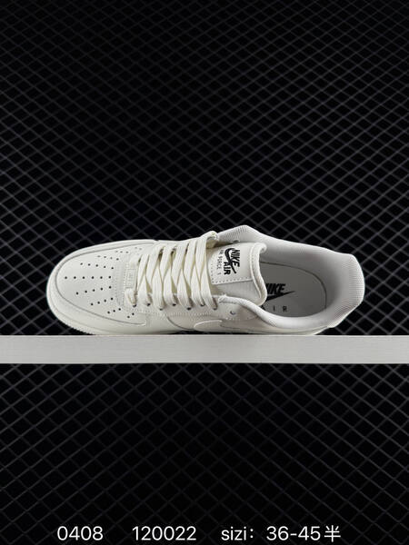 Nike Air Force 1 07 Sail Off-white with black mini swoosh EU 36-45 with half sizes lifestyle