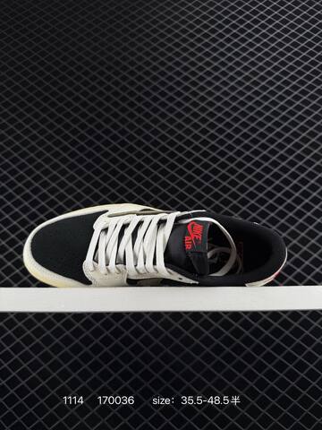 Jordan Air Jordan 1 Low OG SP DZ4137-106 Black White Olive Cream Red EU 35 5-48 5 Sneaker - Unisex (BS-80279)