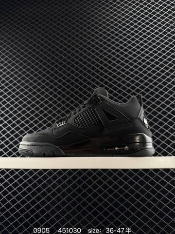 Jordan Air Jordan 4 Retro Triple Black EU 36-47 Basketball Shoe - Unisex (BS-80765)