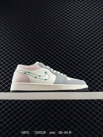 Jordan Air Jordan 1 Low Sail Grey Pink Turquoise Black EU 36-45 Sneaker - Unisex (BS-80941)