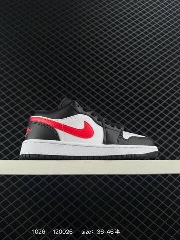 Jordan Air Jordan 1 Low Black White Red EU 36-46 Sneaker - Unisex (BS-80441)