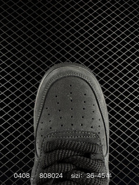 Nike Air Force 1 07 Triple Black Anthracite Suede with Glossy Black Swoosh EU 36-45 half sizes available lifestyle