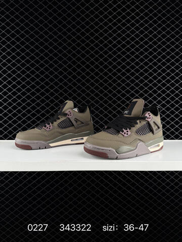 Jordan Air Jordan 4 Retro Olive Taupe Black Mauve Cream EU 36-47 Basketball Shoe - Unisex (BS-79709)