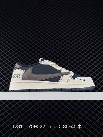 Jordan Air Jordan 1 Low Travis Scott Reverse Mocha Custom White Off White Black EU 36-45 Sneaker - Unisex (BS-79928)