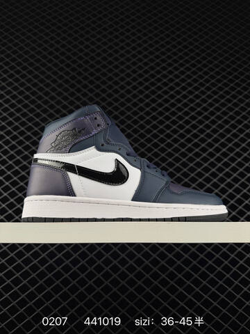 Jordan Air Jordan 1 Retro Mid 852542-010 Navy White Black EU 36-45 Basketball Shoe - Unisex (BS-79710)