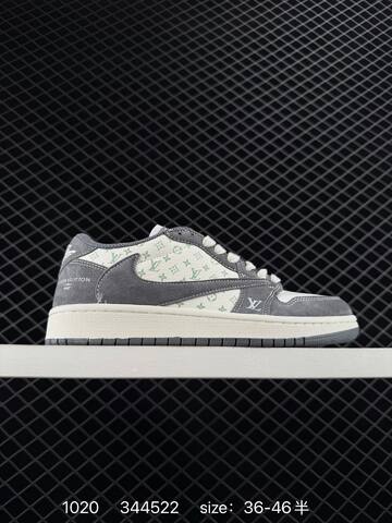 Jordan Air Jordan 1 Low Travis Scott DIY Custom Off White Grey EU 36-46 Sneaker - Unisex (BS-80474)