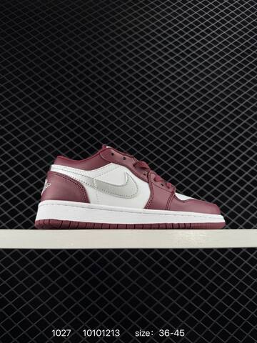 Jordan Air Jordan 1 Low Burgundy White Silver Black Peach EU 36-45 Sneaker - Unisex (BS-80430)