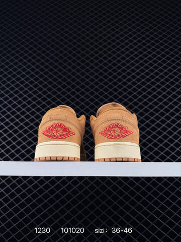 Jordan Air Jordan 1 Low Tan Beige Red EU 36-46 Sneaker - Unisex (BS-79941)