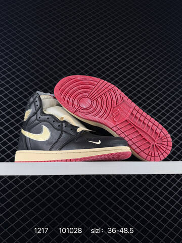 Jordan Air Jordan 1 Retro High OG Union LA Fragment Black White Red Blue Cream EU 36-48 5 Basketball Shoe - Unisex (BS-80044)