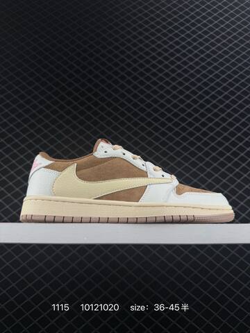 Jordan Air Jordan 1 Low Travis Scott Black Beige Cream EU 36-45 Sneaker - Unisex (BS-80274)