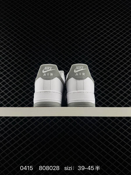 Nike Air Force 1 07 White with medium grey accents EU 39-45 half sizes available lifestyle