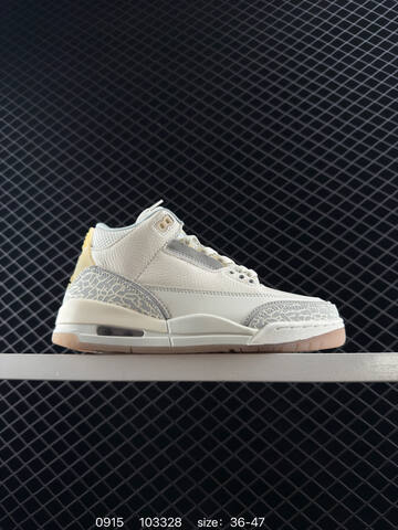 Jordan Air Jordan 3 Retro White Grey Blue Cream EU 36-47 Basketball Shoe - Unisex (BS-80704)