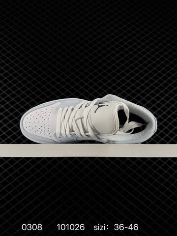 Jordan Air Jordan 1 Low White Light Grey Dark Navy EU 36-46 Sneaker - Unisex (BS-79687)