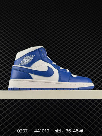 Jordan Air Jordan 1 Retro Mid 852542-010 Navy White Black EU 36-45 Basketball Shoe - Unisex (BS-79710)