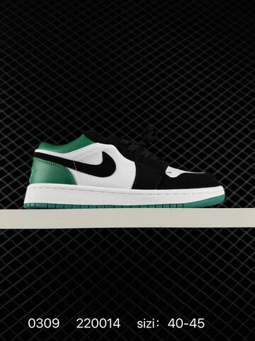 Jordan Air Jordan 1 Low White Black Green EU 40-45 Sneaker - Men's (BS-79684)