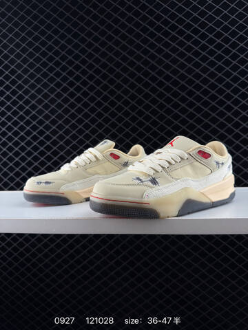 Jordan Who Decides War x Air Jordan 4 Flight Court Coconut Milk Coconut Milk Cream Red Black Grey EU 36-47 Basketball Shoe - Unisex (BS-80622)