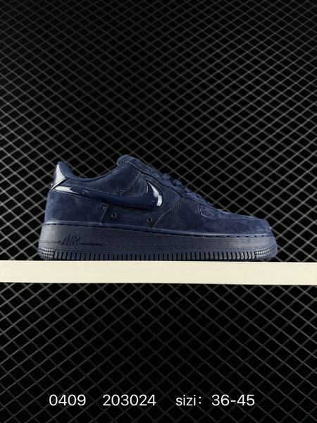 Nike Air Force 1 07 Low Midnight Navy suede with patent navy Swoosh EU 36-45 lifestyle